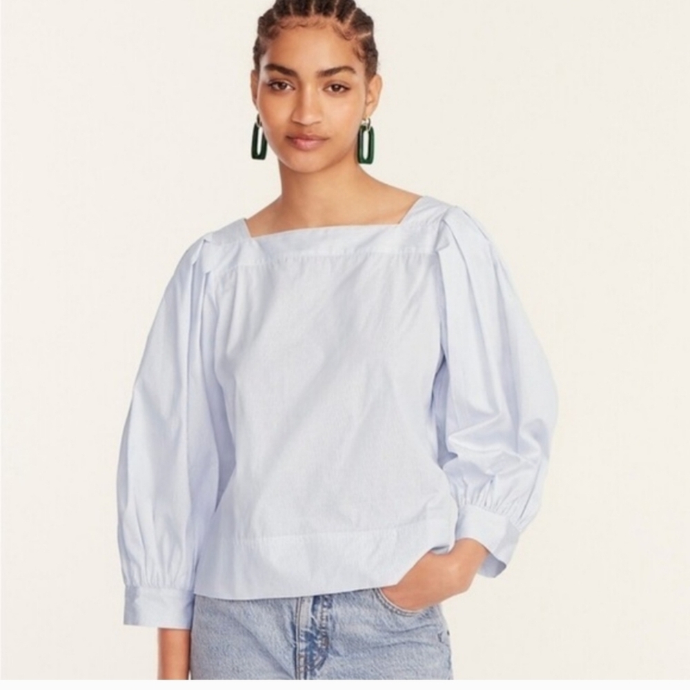 J. Crew Thomas Mason® for J.Crew squareneck shirt in stripe, NWT, SZ XS